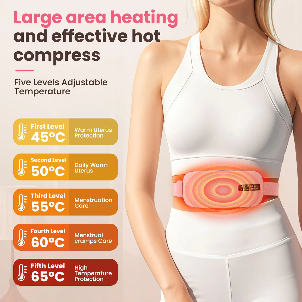 Cordless Menstrual Heating Pad with Vibration Massage