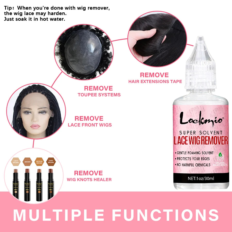 Lockmio Wig Adhesive Glue and Hair Styling Kit for Lace Frontal