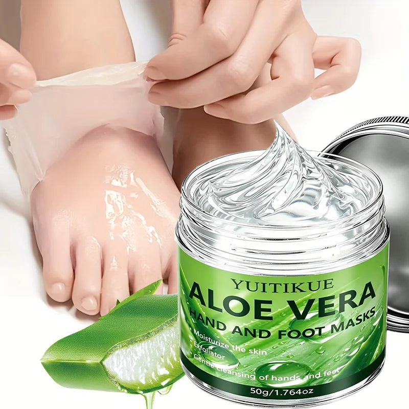 YUITIKUE Aloe Vera Hand and Foot Mask Deep Hydrating Exfoliating Cream - 7