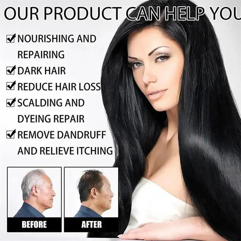 Natural Plant Herbal Extract Hair Dye Shampoo for Gray Hair Coverage