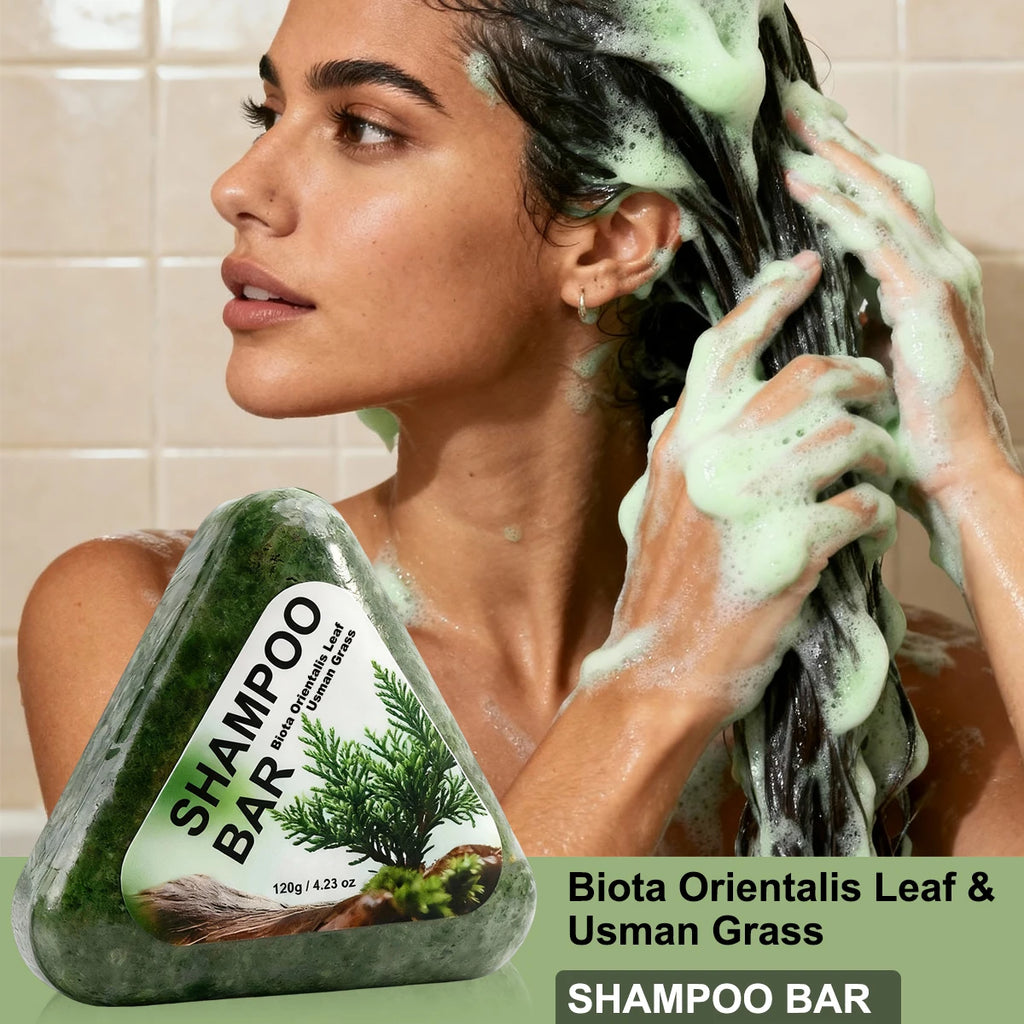 YURHERSU Usman Grass Shampoo Bar Herbal Hair Cleansing Soap 120g