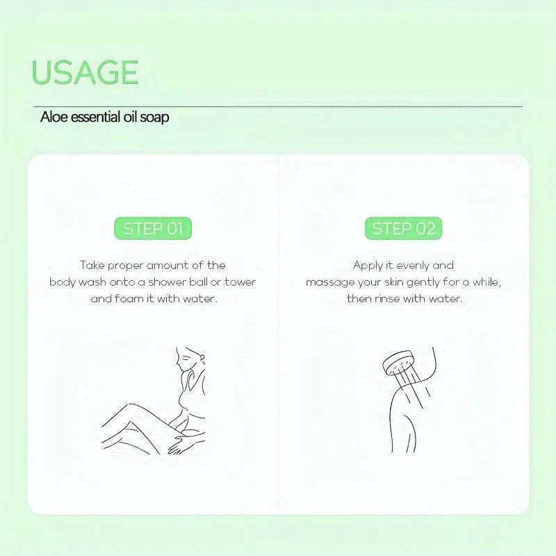 Sadoer Aloe Vera Essential Oil Soap Moisturizing Hand and Body Cleanser