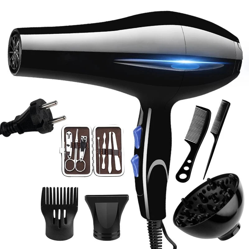 Professional Ionic Hair Dryer 2200W Fast Drying Blow Dryer with Nozzles