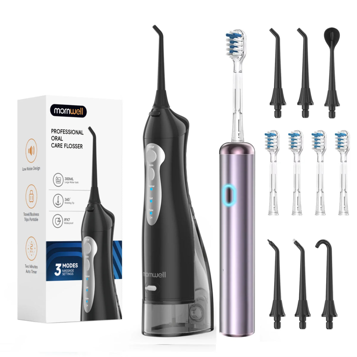 Portable Electric Water Flosser and Sonic Toothbrush Oral Care Kit