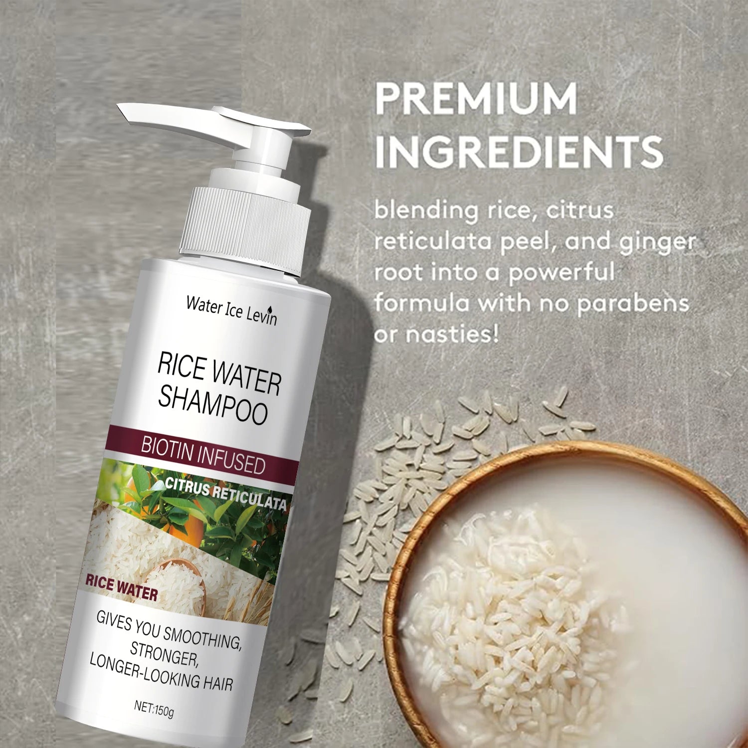 Rice Water Shampoo with Biotin and Keratin for Hair Strengthening - 4