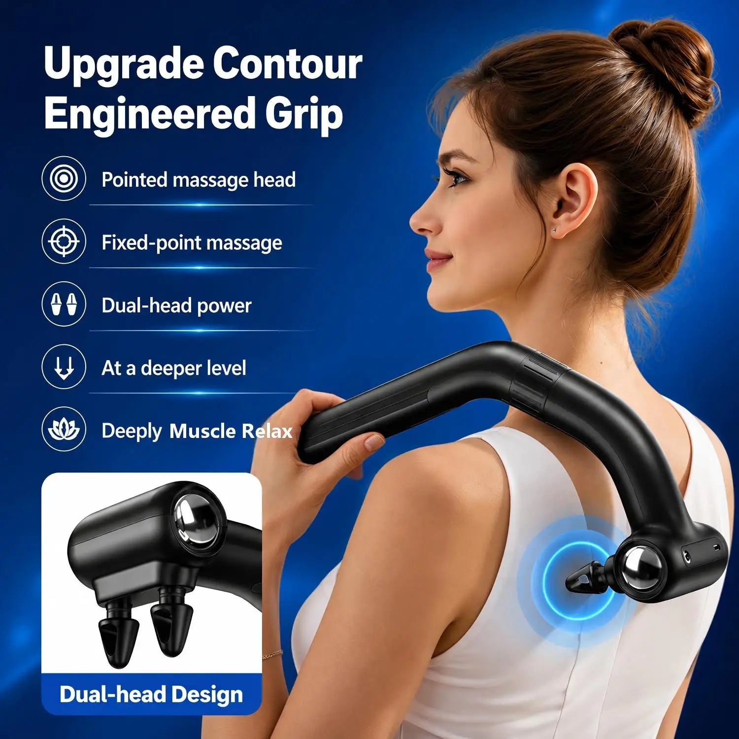 Dual-Head Percussion Massage Gun for Deep Tissue Muscle Relief - 2