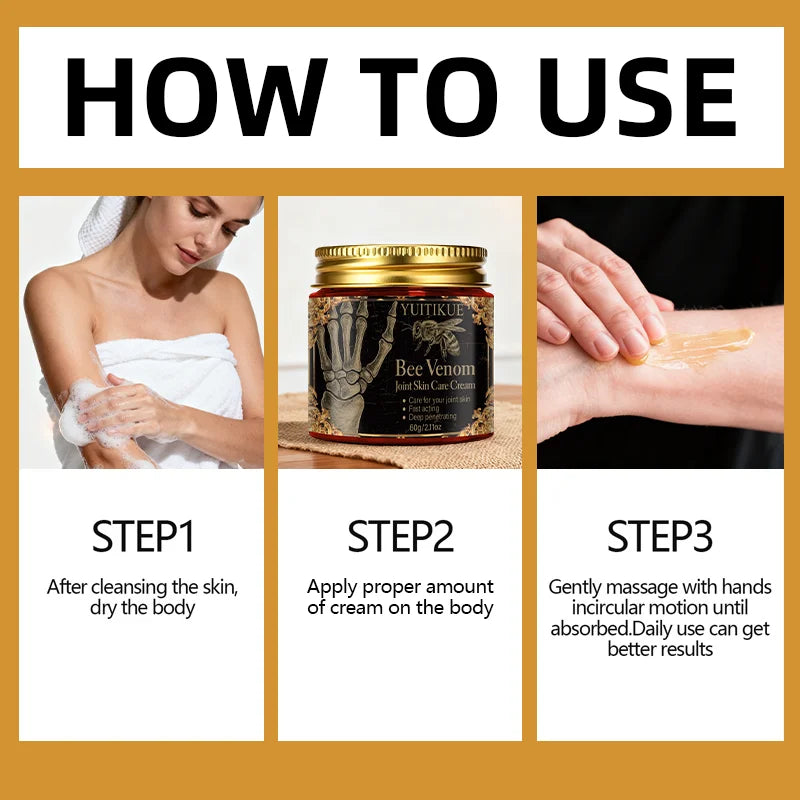 Bee Venom Joint Skin Care Cream Deep Penetrating Moisturizer