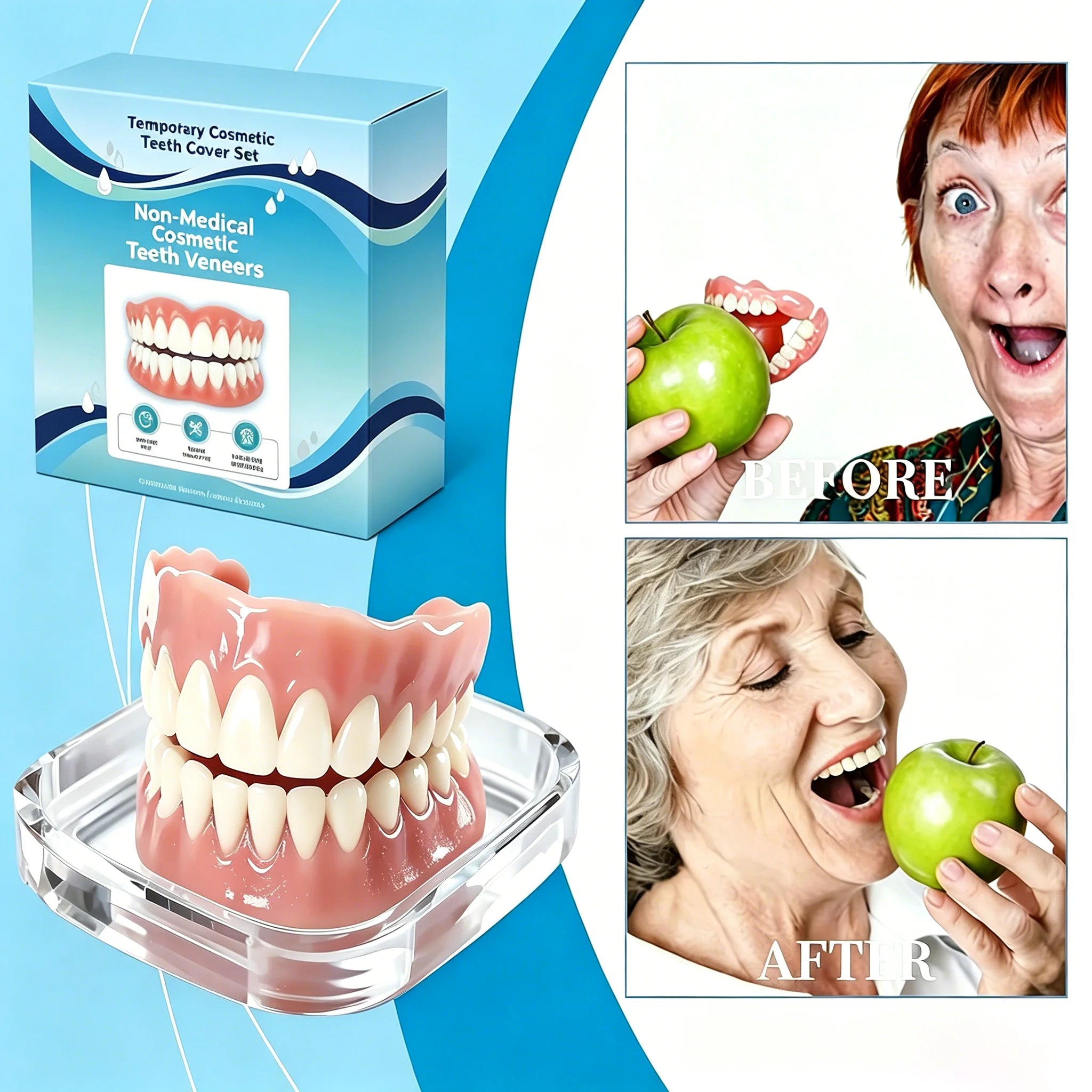 Temporary Silicone Denture Veneers for Natural Smile - 1