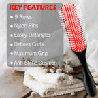 5 Piece Hair Detangling Comb and Styling Brush Set for Curly Hair