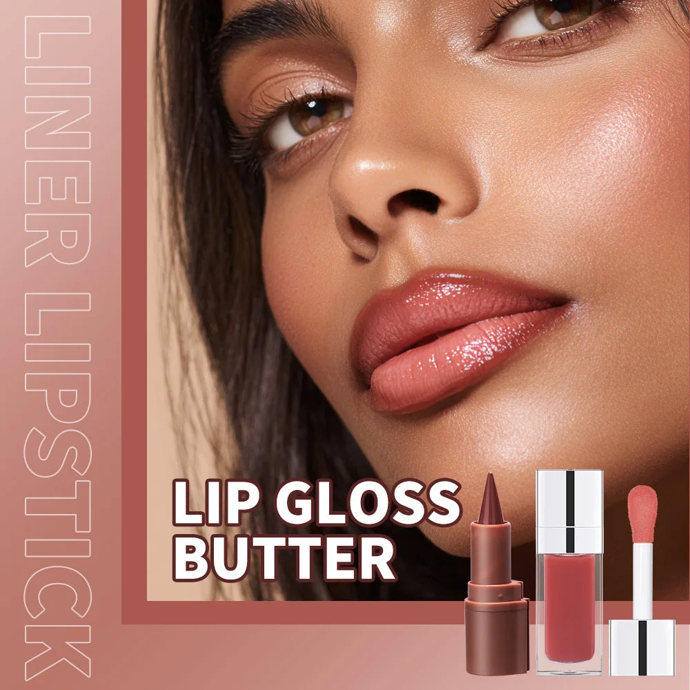 Hydrating Lip Liner and Gloss Makeup Set - 8
