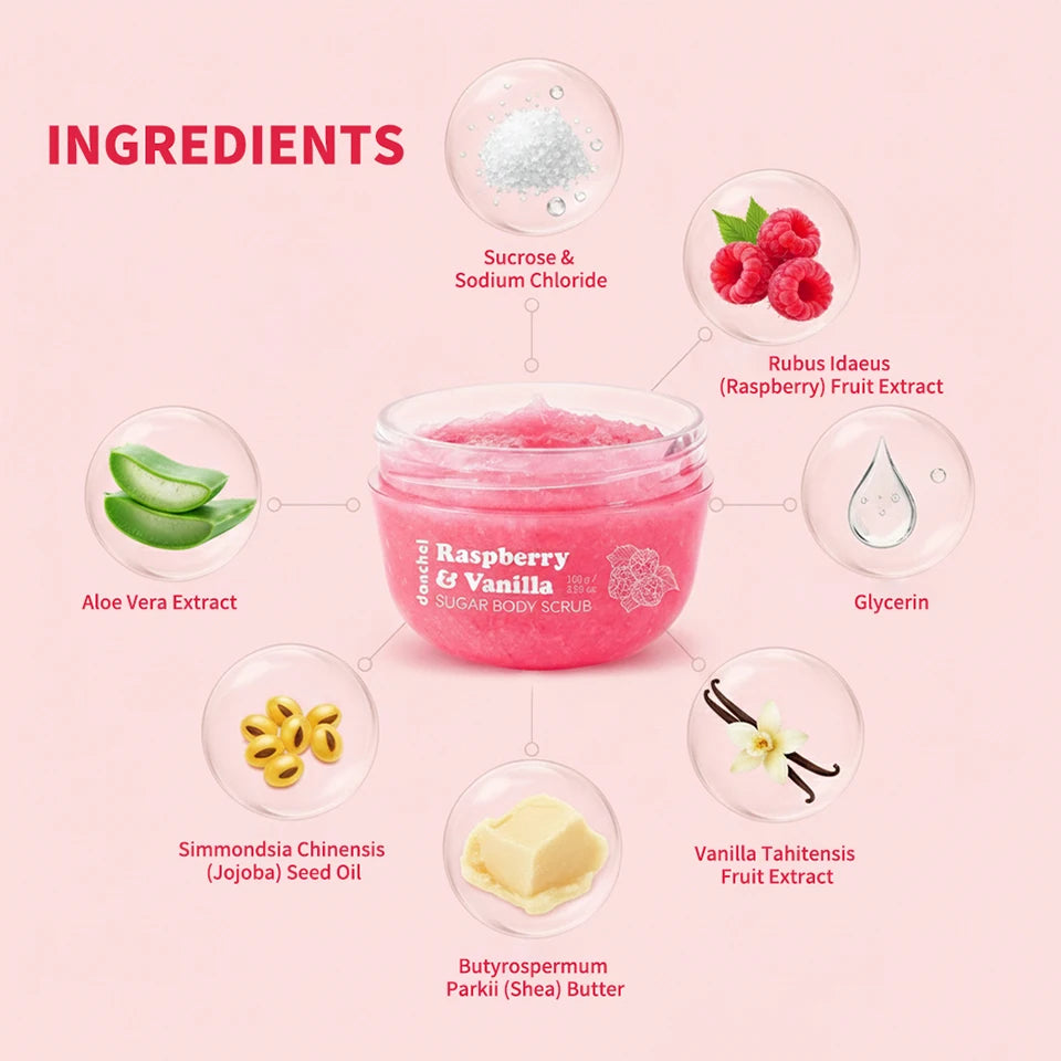 Raspberry and Vanilla Sugar Body Scrub for Smooth Skin - 13
