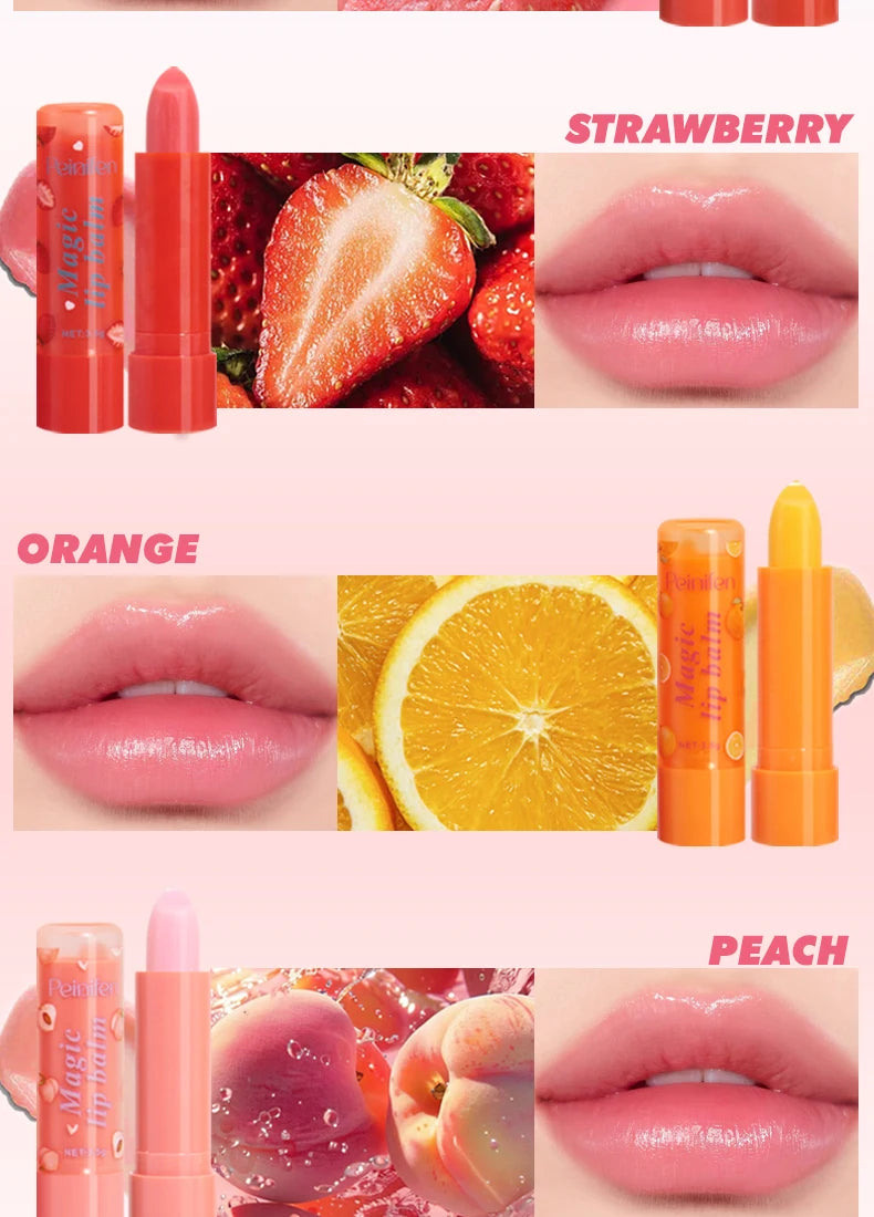 Peinifen Fruit Magic Lip Balm Set Color Changing Moisturizing Lipstick