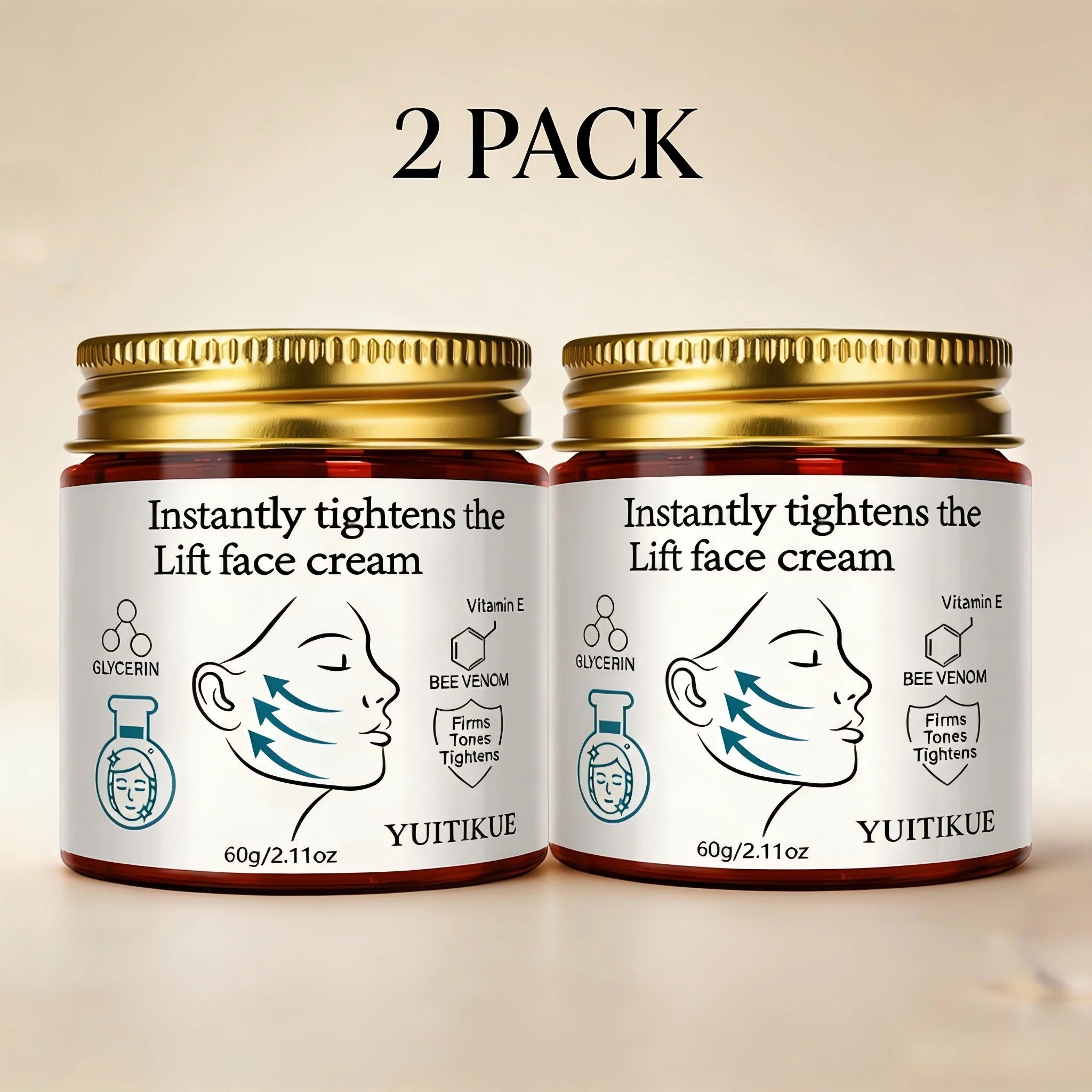 YUITIKUE Instant Face Lift Cream Bee Venom Firming and Tightening 60g - 18