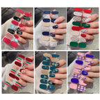 Christmas Semi-Cured Gel Nail Wraps with Winter Snowflake Designs