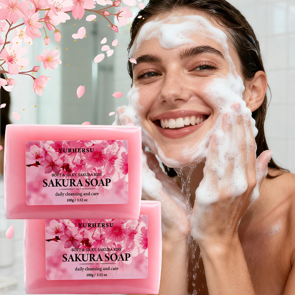 Handmade Sakura Soap Moisturizing Floral Scent Bar for Face and Body