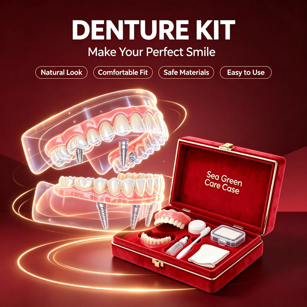 Full Mouth Silicone Dentures Set with Storage Case