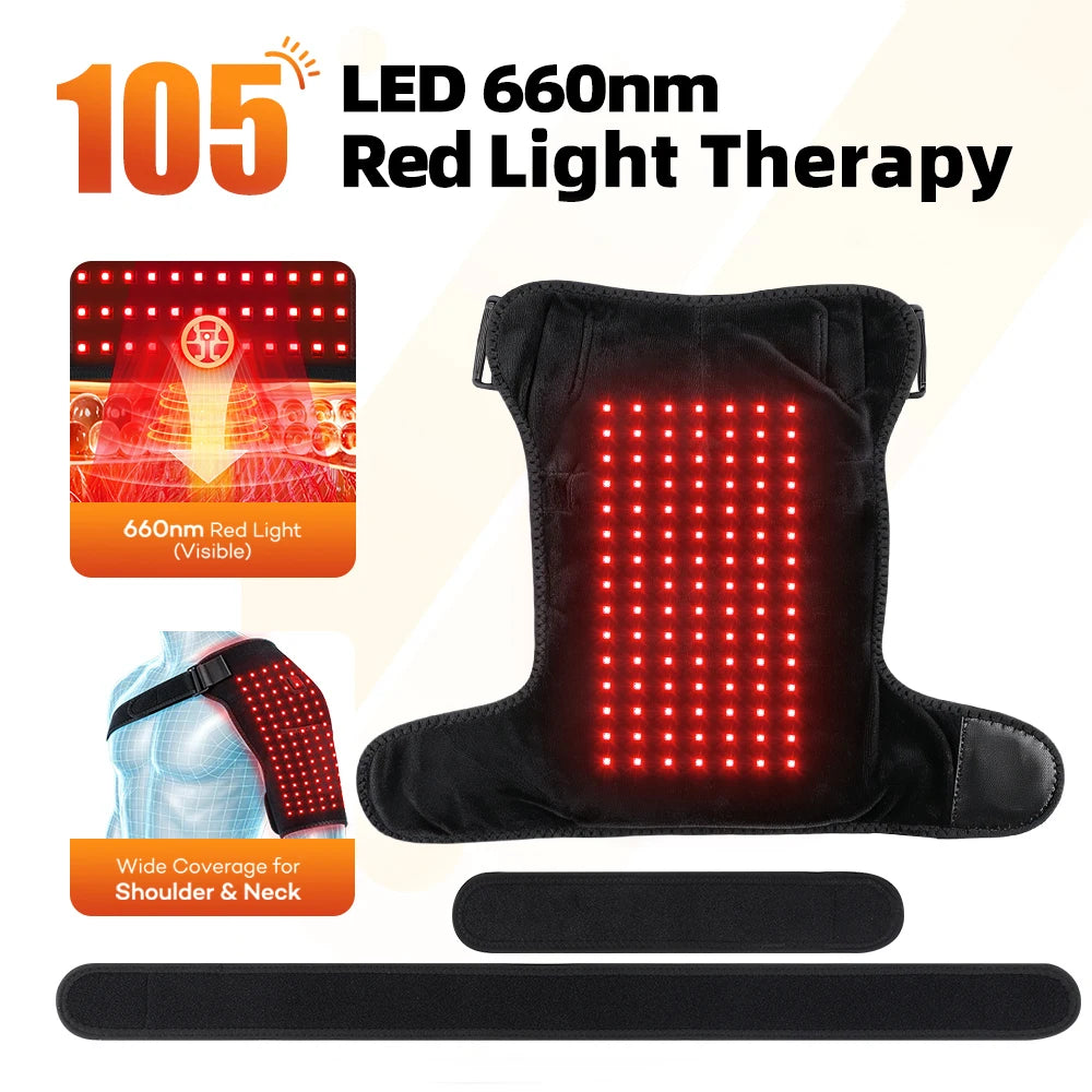 Red Light Therapy Heated Shoulder Wrap for Joint Pain Relief