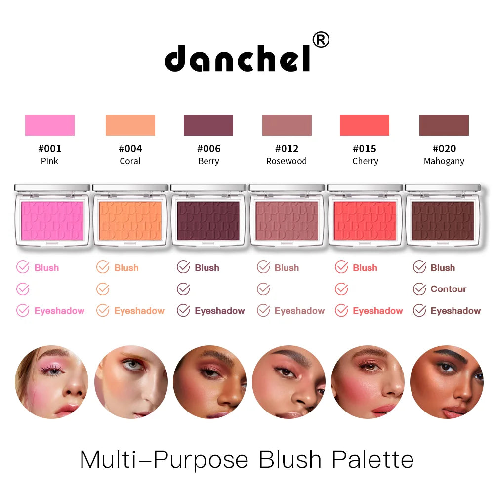 Embossed Matte Blush Palette with Makeup Brush