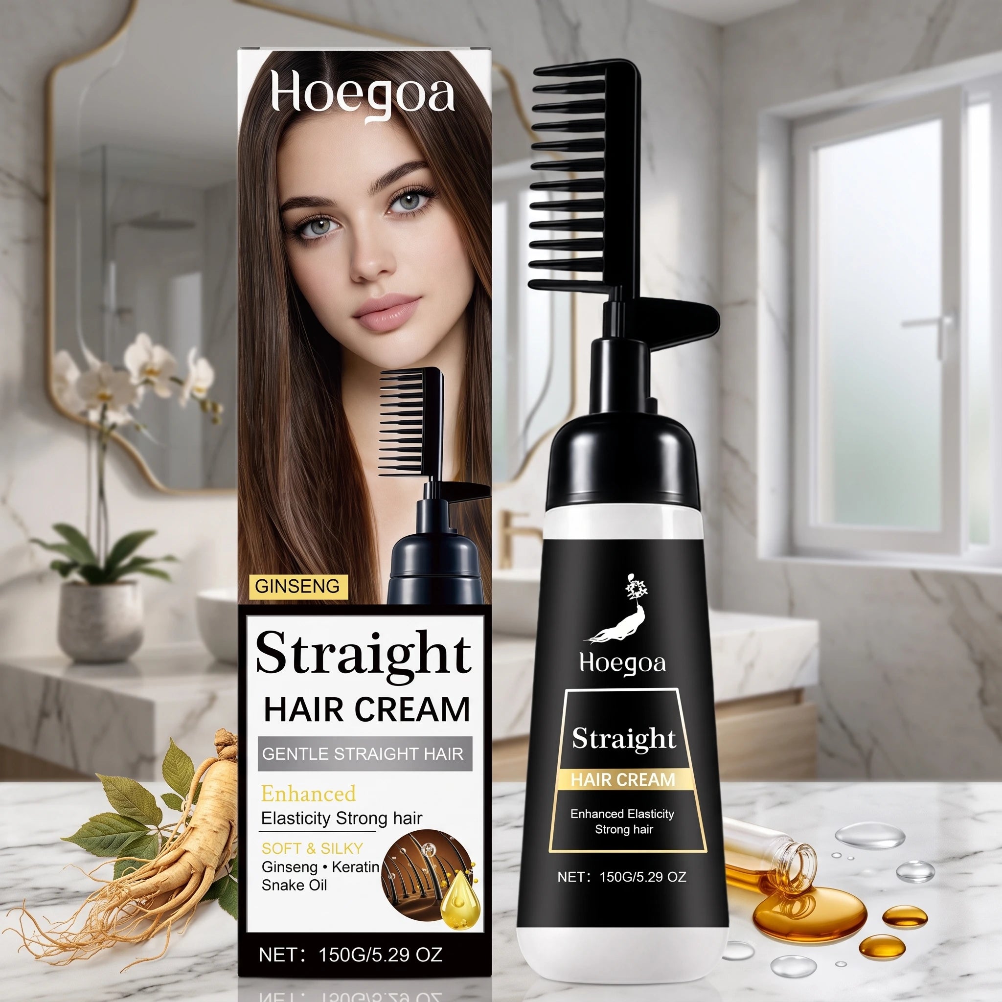 One-Step Hair Straightening Cream with Built-In Comb - 3