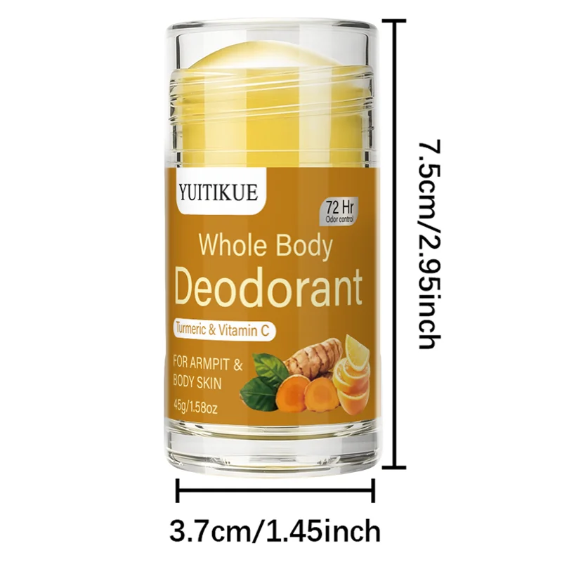 YUITIKUE Turmeric Vitamin C Deodorant Stick Whole Body Odor Control 45g - 14