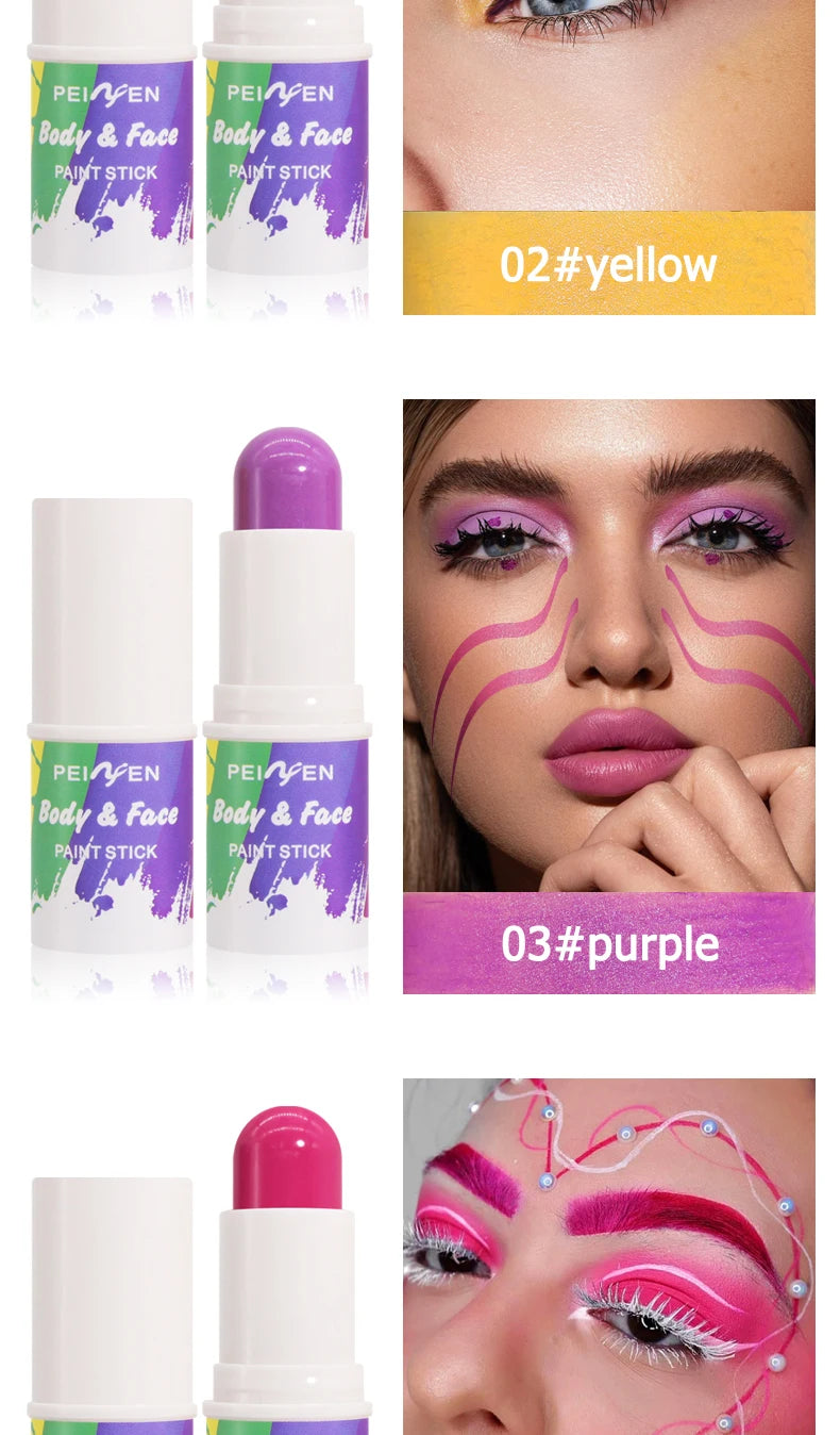 Peiwen Face and Body Paint Stick Waterproof Makeup for Parties
