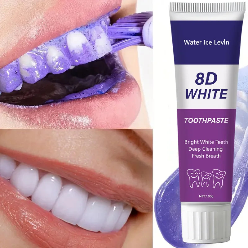 Purple Teeth Whitening Toothpaste Deep Cleaning Color Corrector 100g