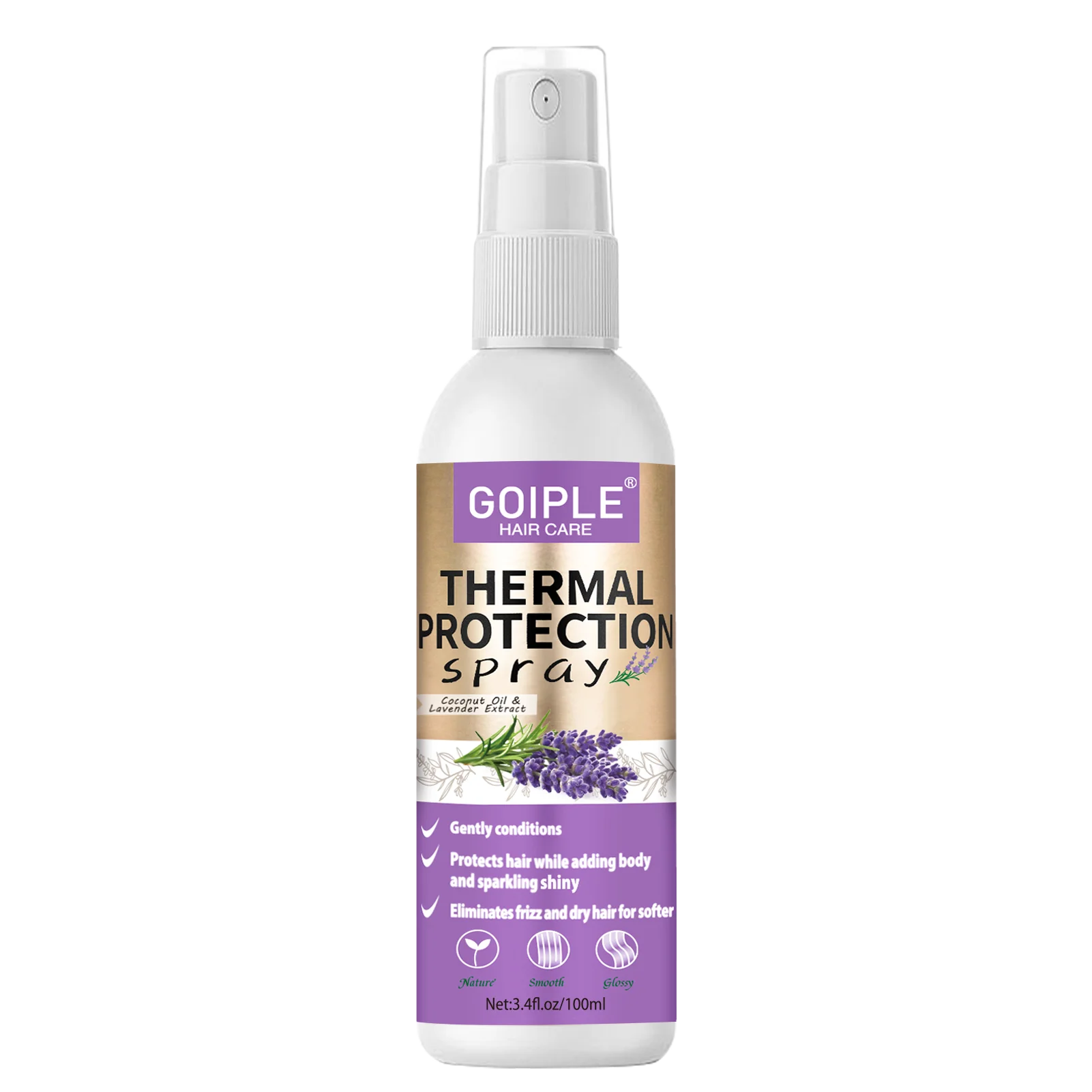 Lavender Extract Thermal Hair Protection Spray for Natural Hair and Wigs