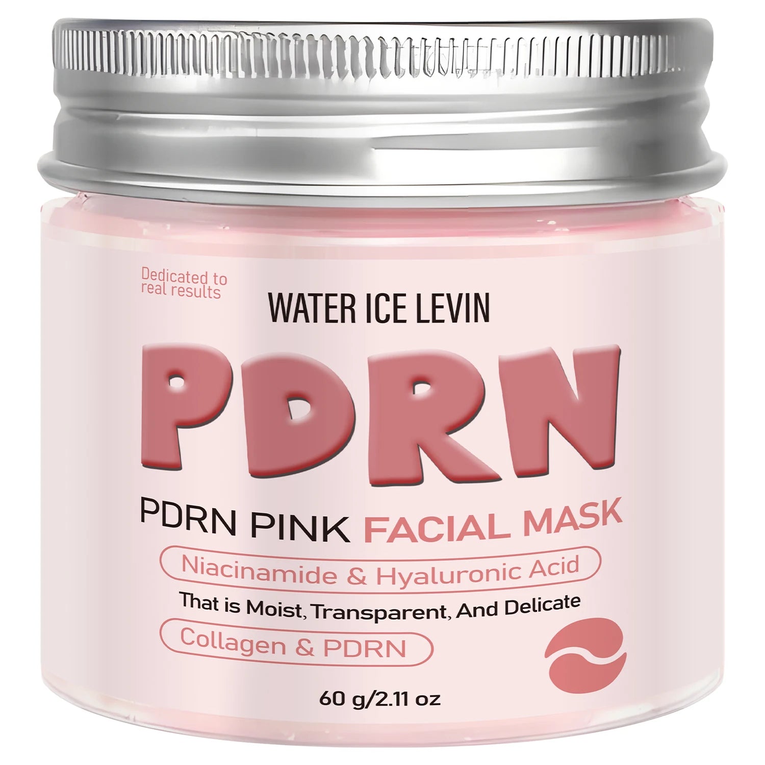 Water Ice Levin PDRN Pink Facial Mask Collagen Hyaluronic Acid Firming - 7