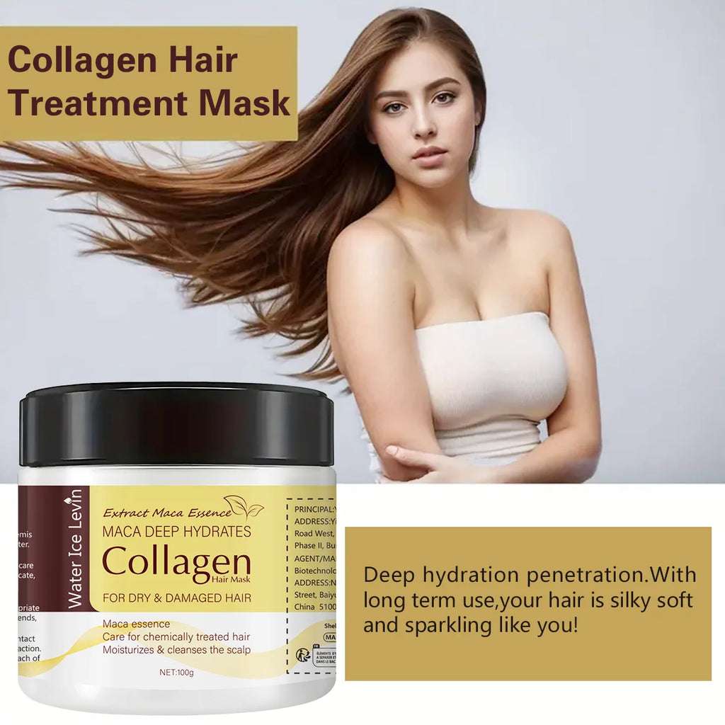 Water Ice Levin Collagen Hair Mask Deep Hydrating Repair Treatment 100g