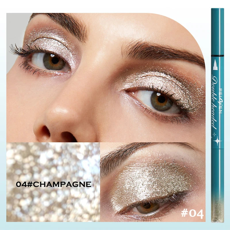 Peifen Double Head Liquid Eyeliner and Glitter Eyeshadow Pen - 27
