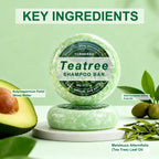 Tea Tree Shampoo Bar Oil Control Anti Dandruff Solid Hair Soap