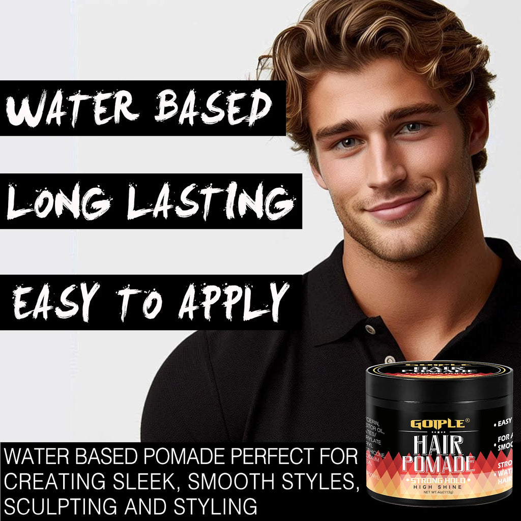 Goiple Men Hair Pomade Strong Hold High Shine Styling Gel Wax 113g