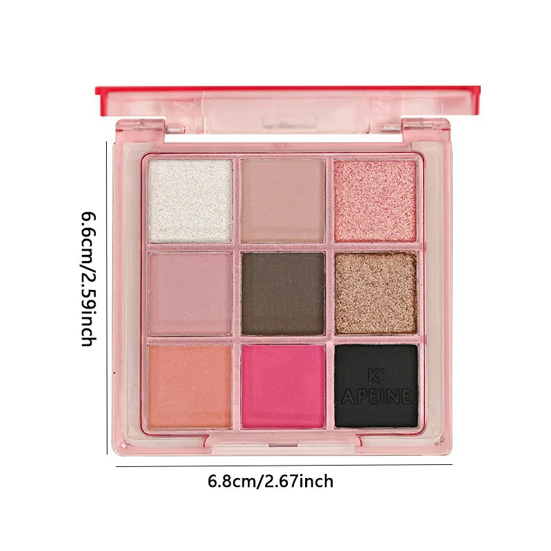 9 Color Eyeshadow Palette Vibrant Glitter and Matte Makeup Kit