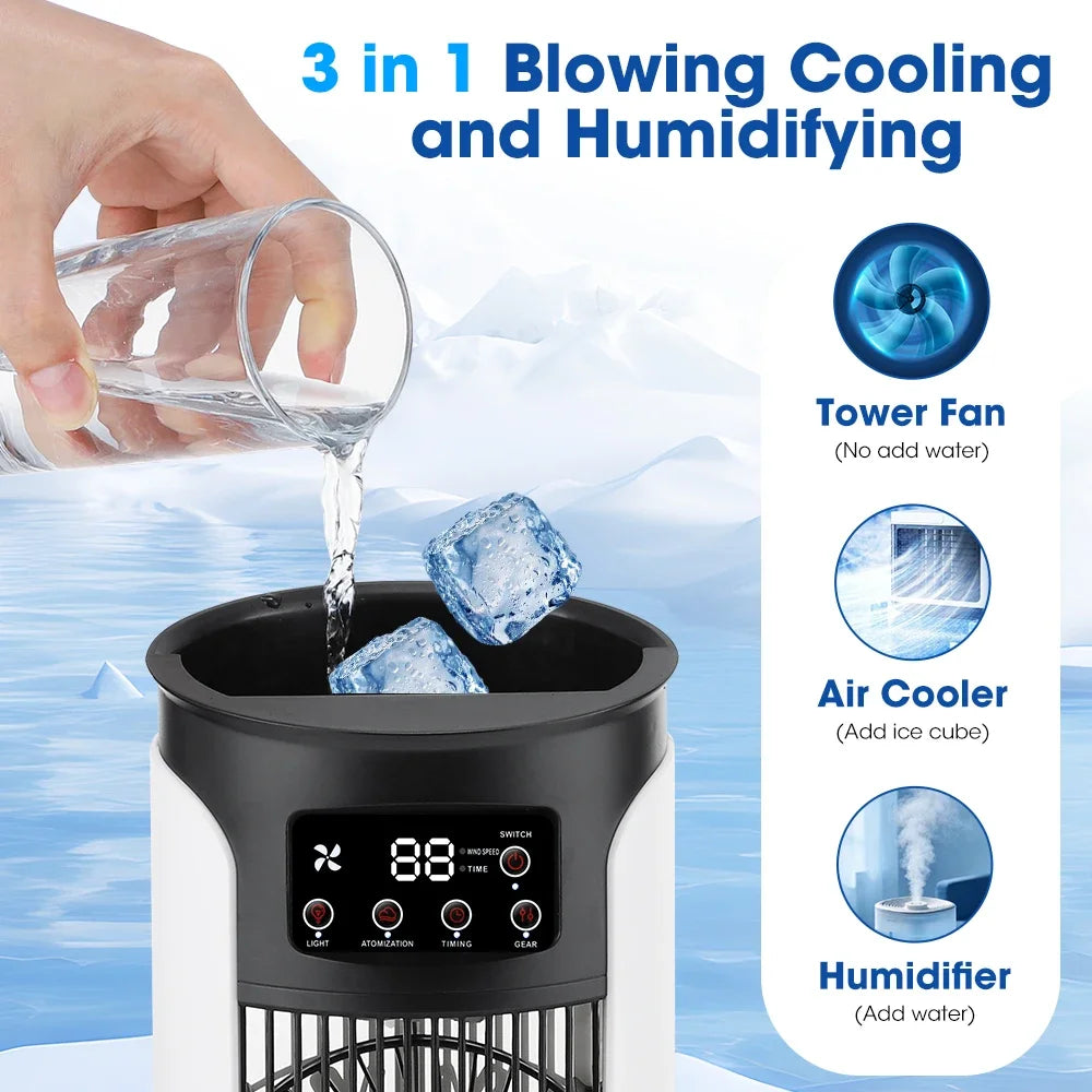 Portable Desktop Air Cooler and Humidifier Fan