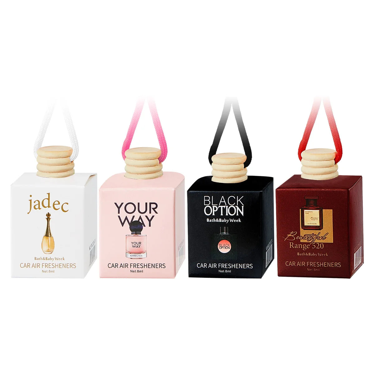4 Pack Car Air Freshener Hanging Diffuser Interior Fragrance Set
