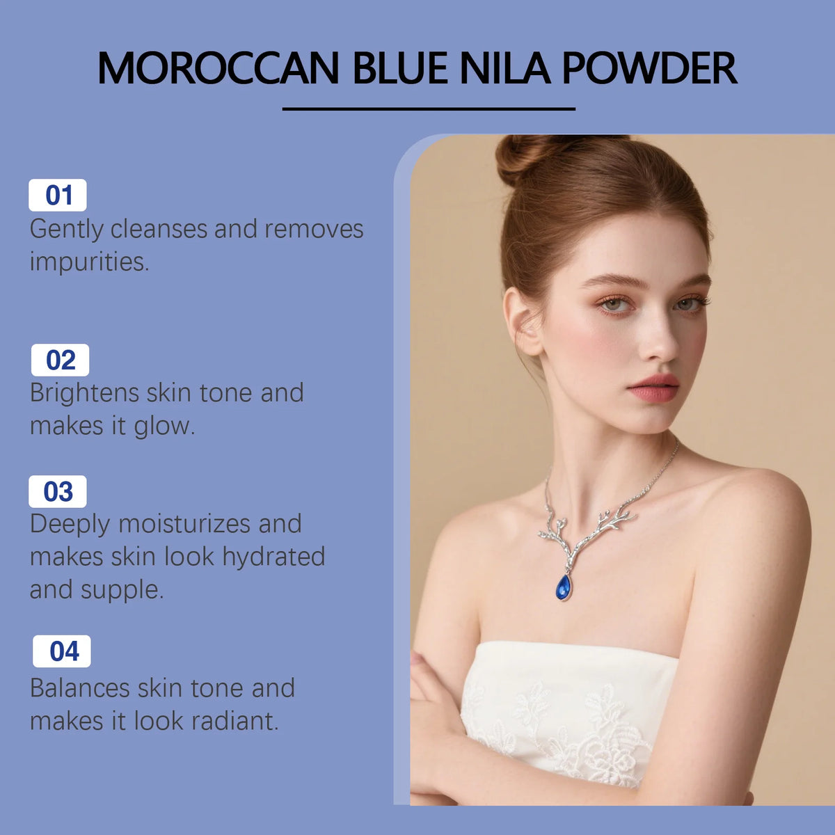 Moroccan Blue Nila Brightening Face Mask Powder