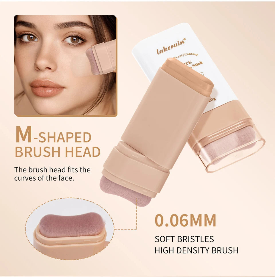 Matte Foundation Stick with Built-in Brush for Flawless Coverage