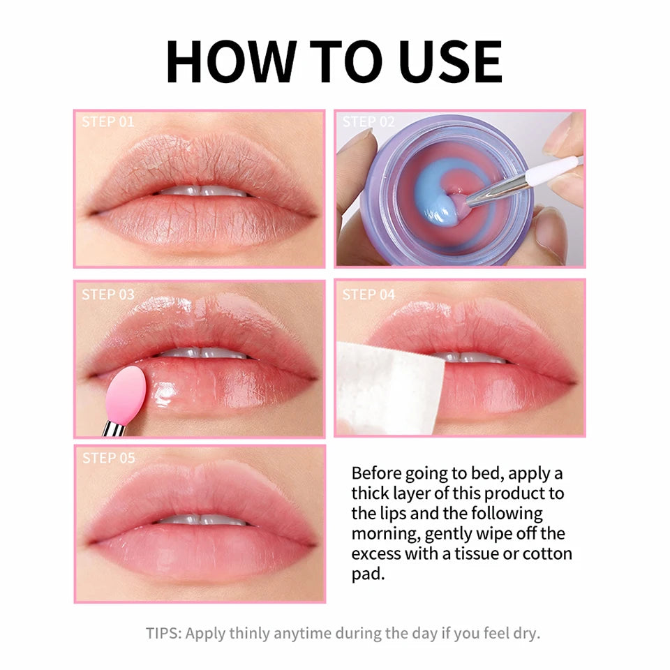 Dual-Color Hydrating Lip Sleeping Mask for Dry Lips