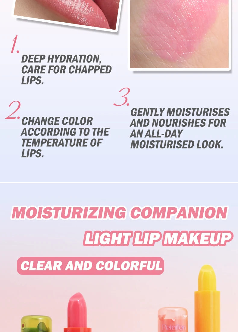 Peinifen Fruit Magic Lip Balm Set Color Changing Moisturizing Lipstick - 9