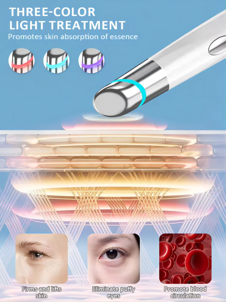 3-in-1 LED Photon Eye Massager for Dark Circles and Puffiness