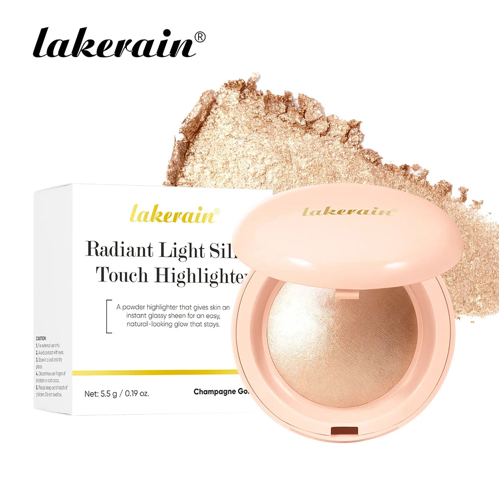 Baked Pearl Shimmer Highlighter Powder for Radiant Glow