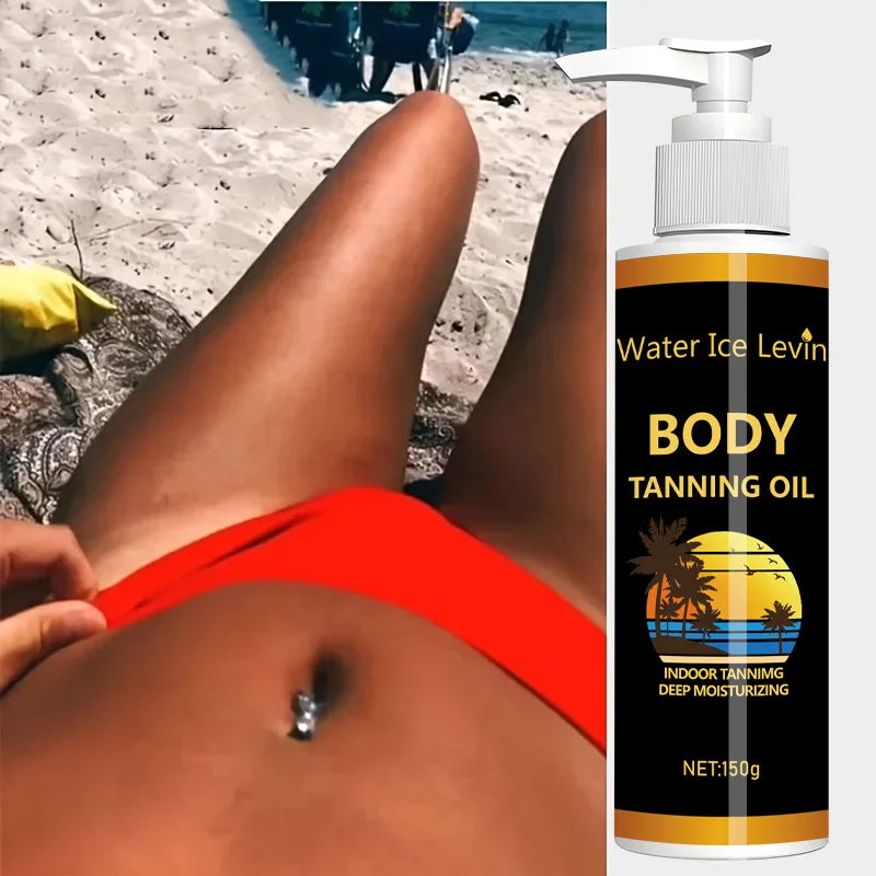 Water Ice Levin Body Tanning Oil Sunless Bronzer Moisturizing Lotion - 6