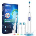 Rechargeable Rotating Electric Toothbrush with 4 Replacement Heads