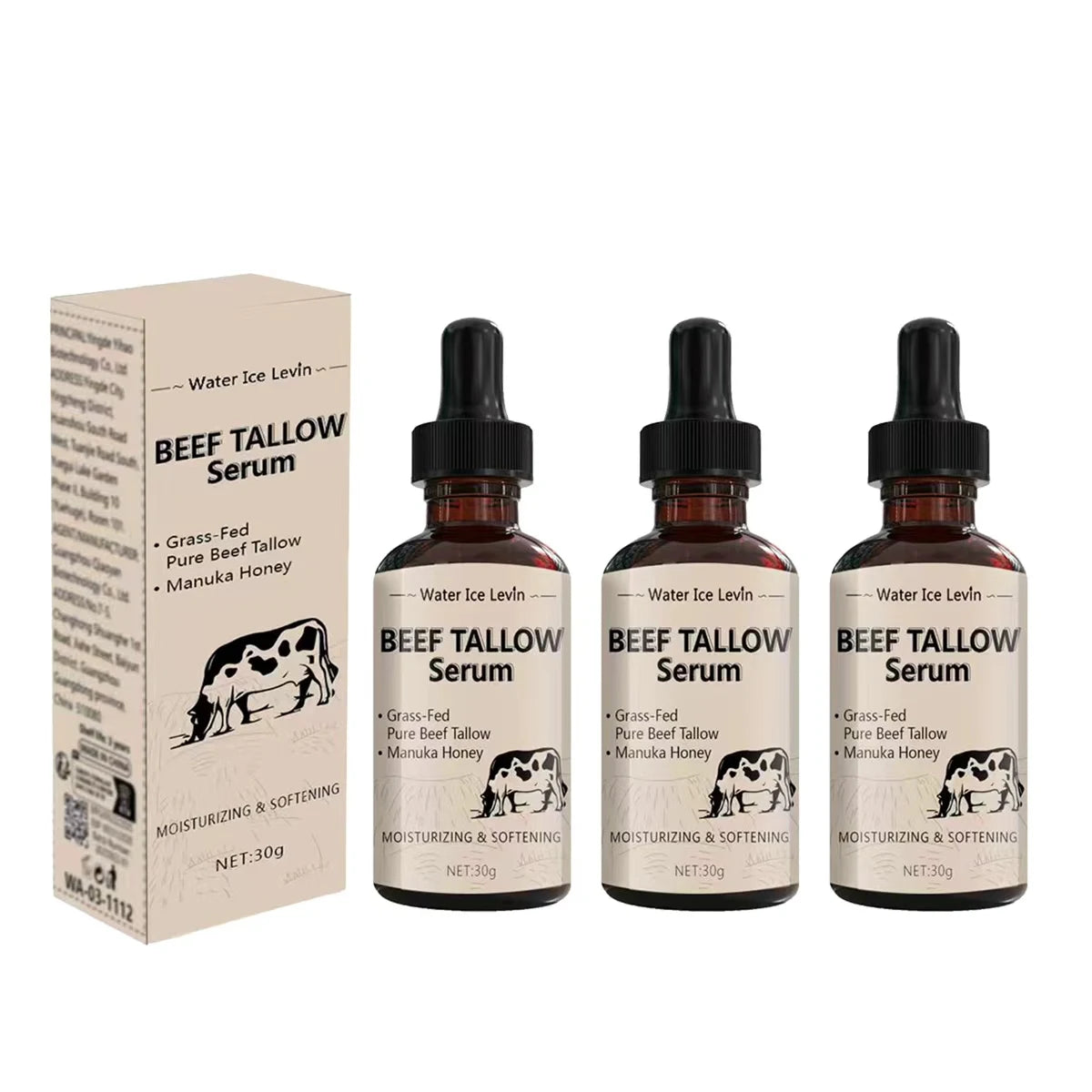 Beef Tallow Face Serum with Manuka Honey Moisturizing Firming Oil