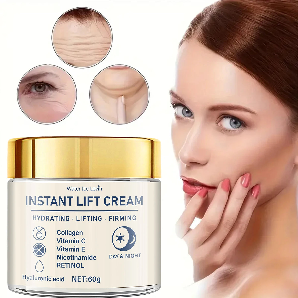 Instant Facial Firming Lifting Cream Retinol Hyaluronic Acid Moisturizer