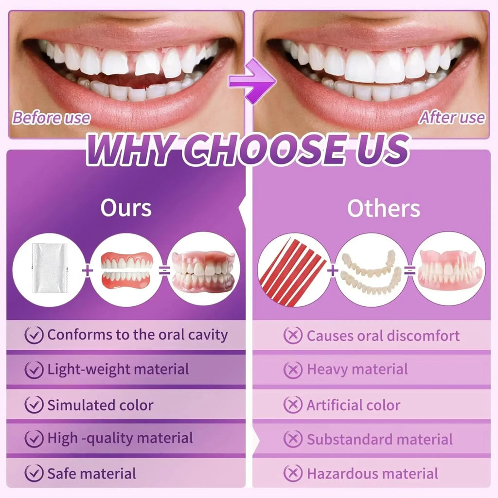 Comfort Fit Cosmetic Silicone Dentures for Natural Smile