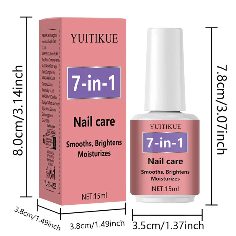 YUITIKUE 7-in-1 Nail Treatment Polish Moisturizing Base and Top Coat - 8