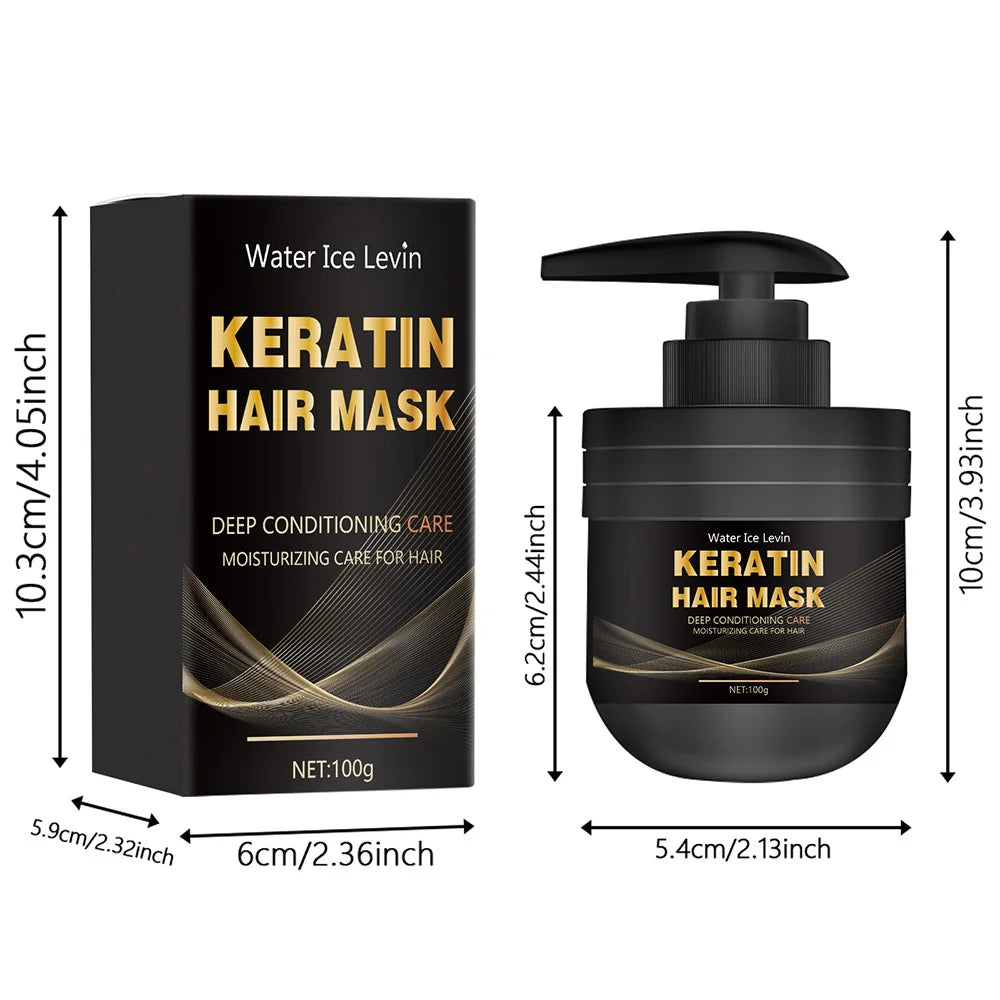 Keratin Hair Mask 100g Repairing Treatment for Damaged Frizzy Hair - 8