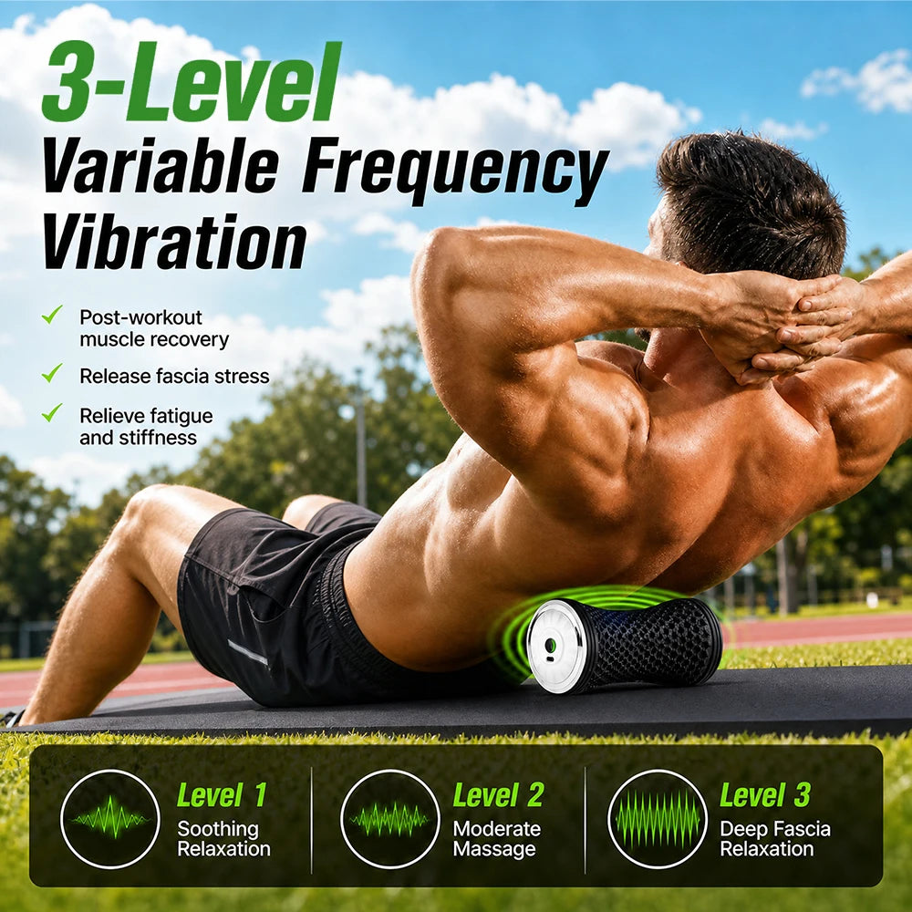 Electric Vibrating Muscle Massage Roller for Deep Tissue Recovery