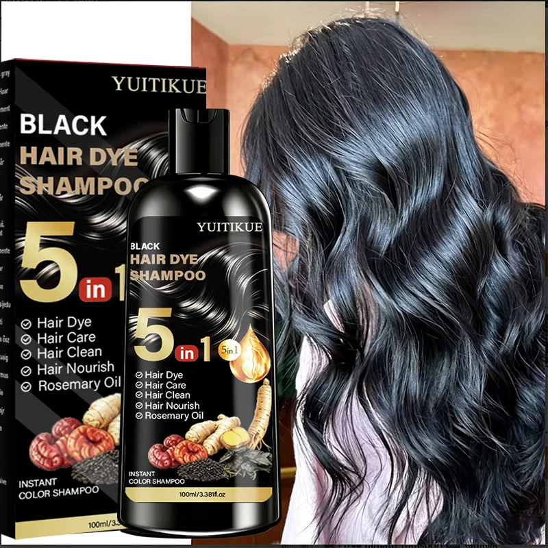 5-in-1 Plant Based Hair Coloring Shampoo Gray Hair Coverage 100ml